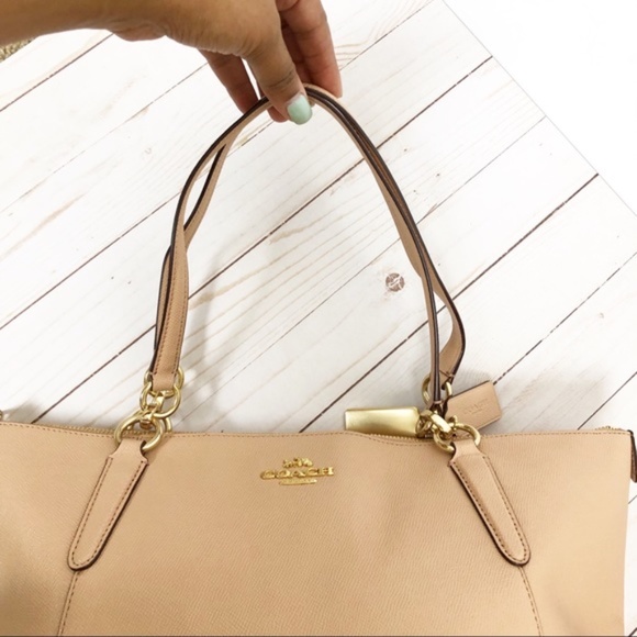 Coach Ava Nude Pink Leather Shopper Shoulder Purse - Picture 2 of 6